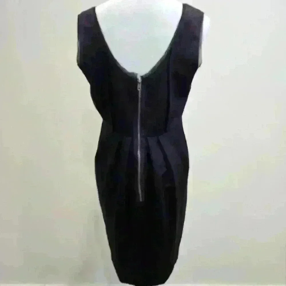 Simply Vera Wang Cocktail Dress Size 12 Purple Sheath Sleeveless Satin Jeweled - Picture 5 of 10